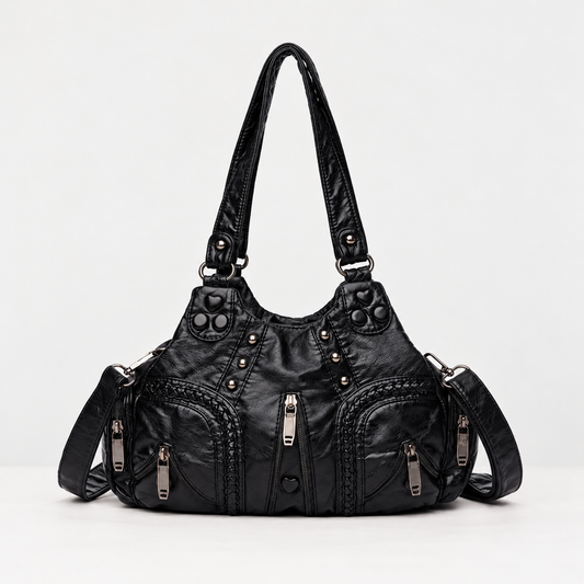 Aimee Soft Two-Way Crossbody Bag — Black | Emory & Blanc