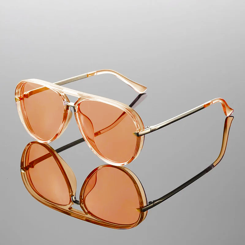 Anora Lightweight Aviator Sunglasses — Orange | Emory & Blanc