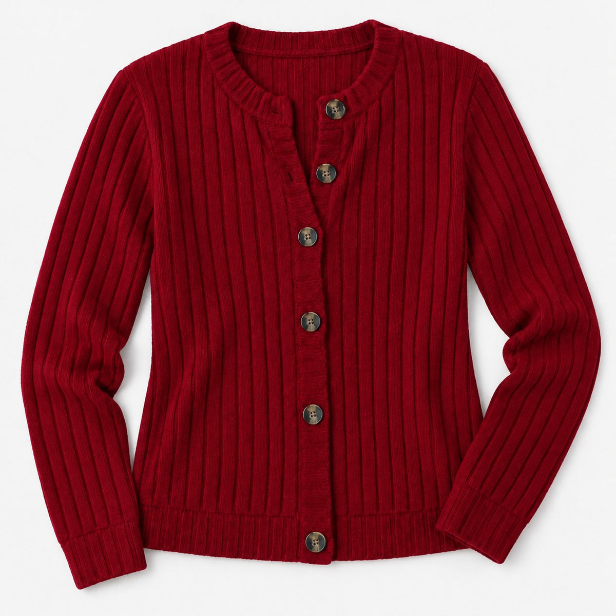 Dulcie Soft Ribbed Button-Front Cardigan | Emory & Blanc