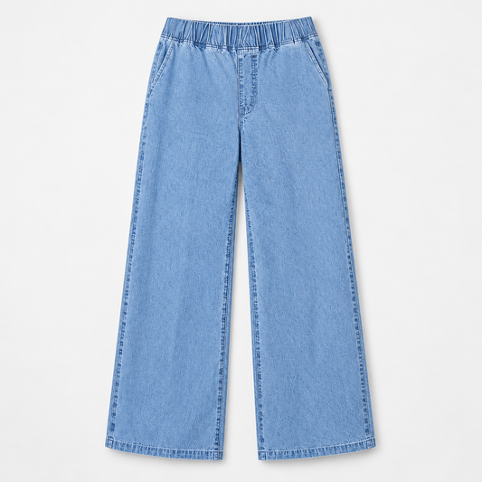 Estella Comfort Wide Leg Jeans, Pull-On Waist | Emory & Blanc