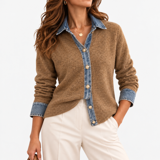 Francine Soft Collared Cardigan — Camel | Emory & Blanc