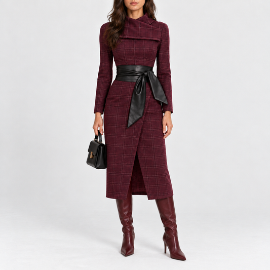 Isabeau Soft Belted Wrap Midi Dress | Emory & Blanc