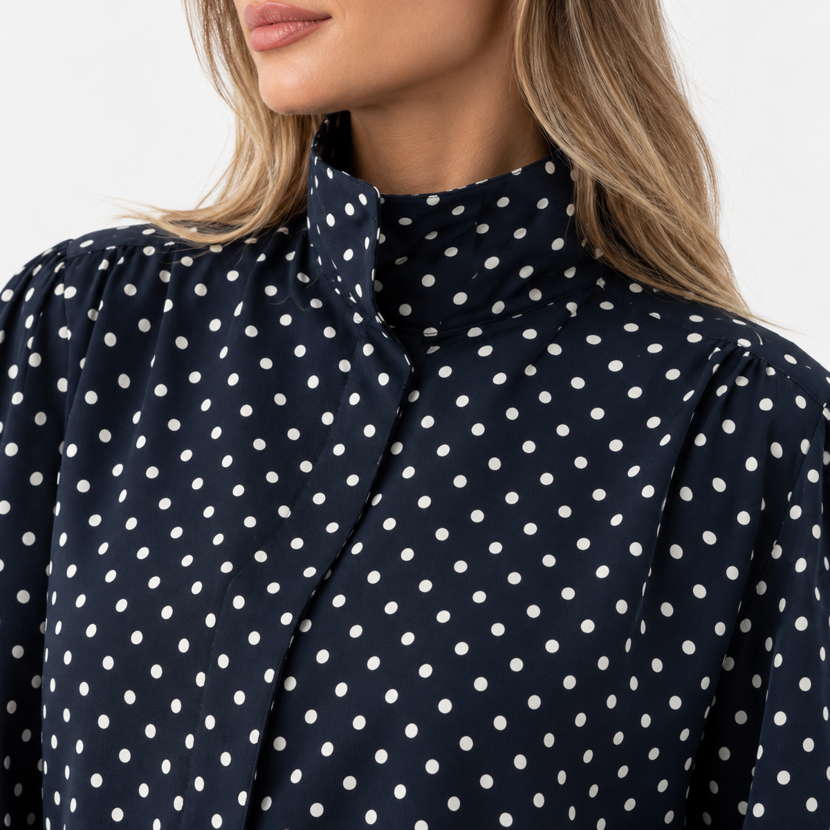 Marigold Relaxed Fit Blouse, Stand Collar | Emory & Blanc