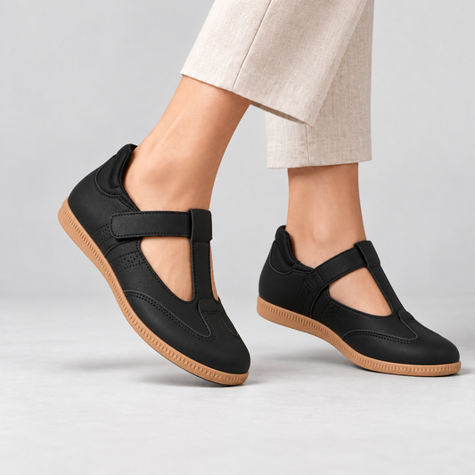 Marlise Cushioned T-Strap Walking Shoes | Emory & Blanc