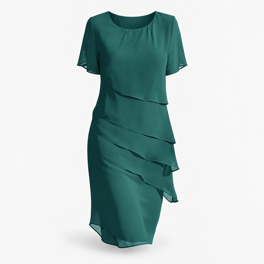 Melina Women's Lightweight Chiffon Tiered Dress | Emory & Blanc