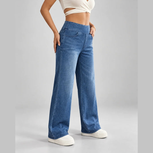 Mirella Breathable Wide Leg Jeans — Blue | Emory & Blanc