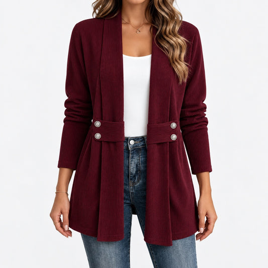 Sidonie Relaxed Fit Ribbed Jacket, Waist Tabs | Emory & Blanc