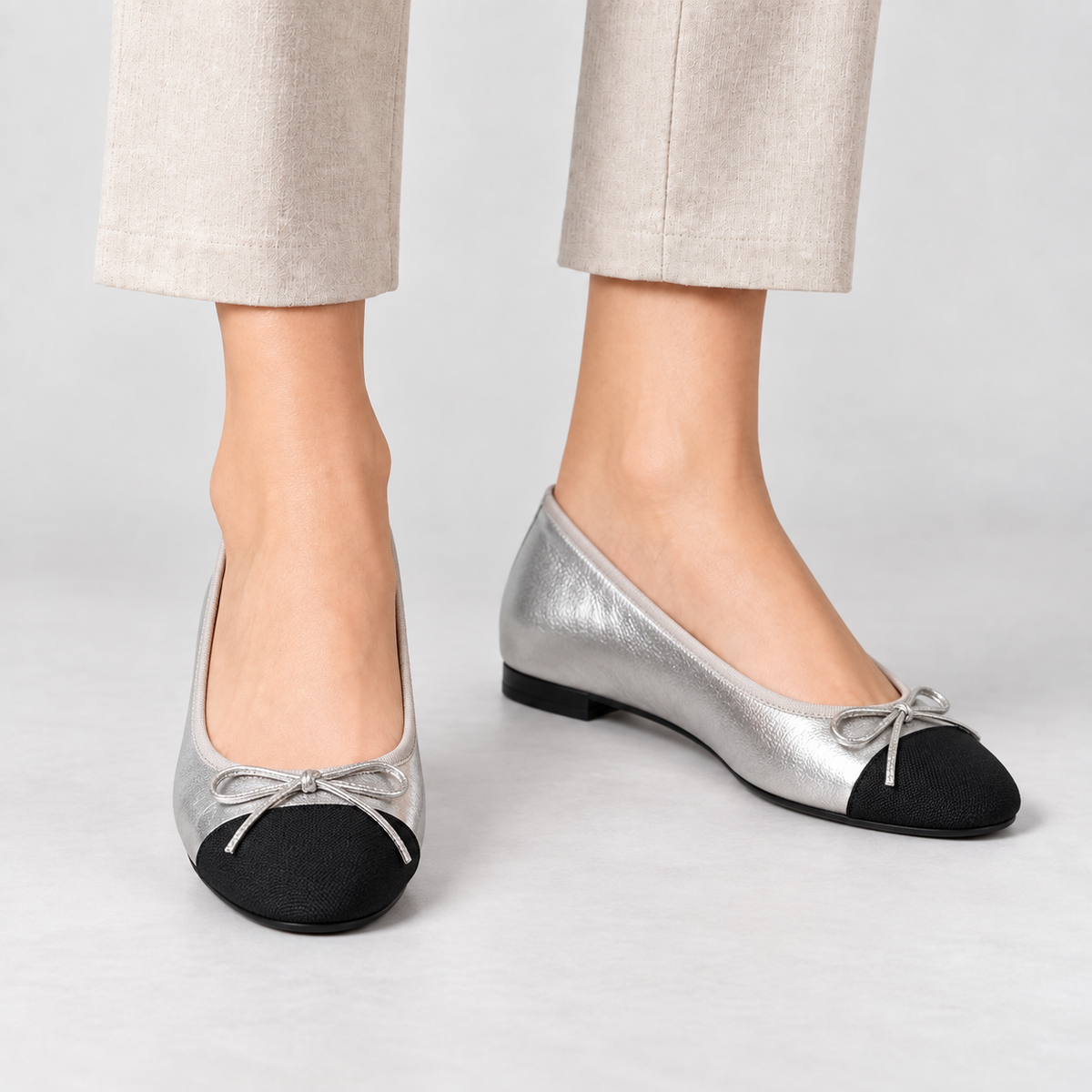 Hazel | Women's Leather Flats, Cap Toe