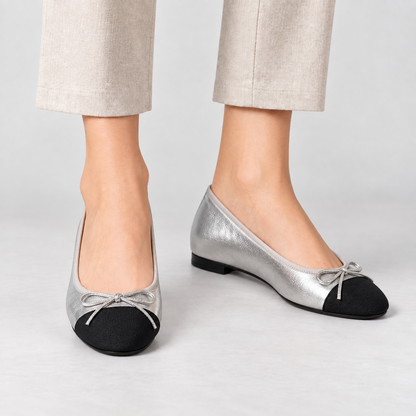 Hazel | Women's Leather Flats, Cap Toe