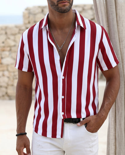 Coastline Short Sleeve on-model variant in Red