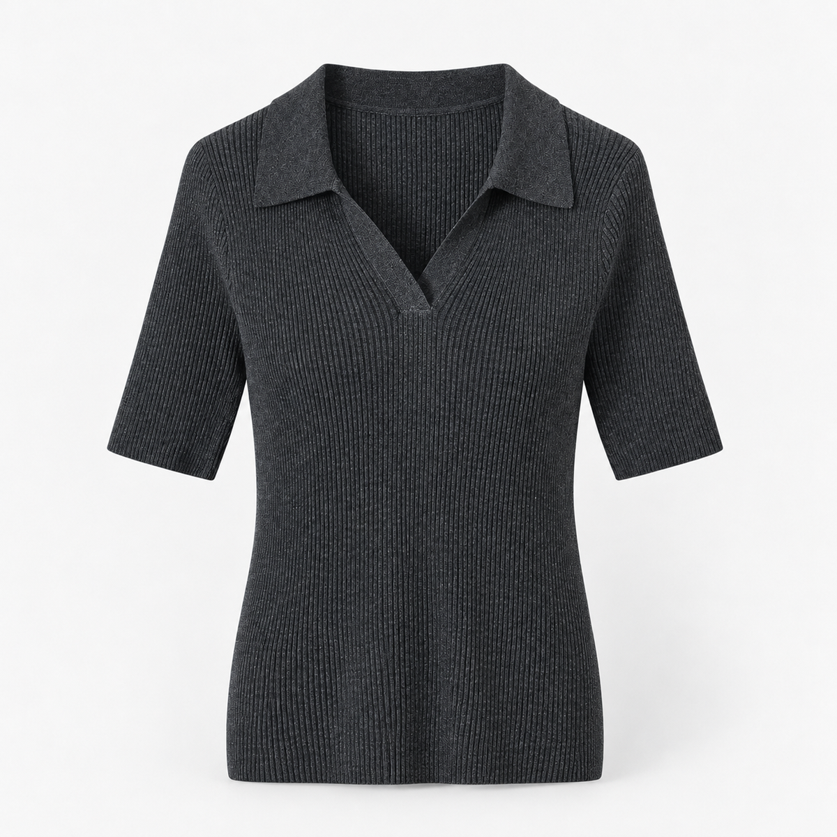 Adelaide Comfort Polo Shirt, Open V-Neck | Emory & Blanc