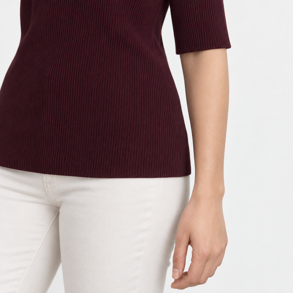Adelaide Comfort Polo Shirt, Open V-Neck | Emory & Blanc