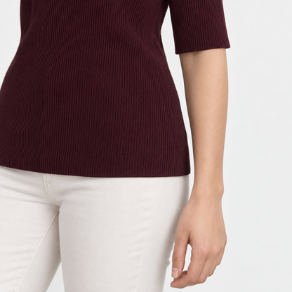 Adelaide Comfort Polo Shirt, Open V-Neck | Emory & Blanc