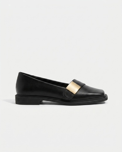 Adeline Square-Toe Loafer — Black | Emory & Blanc