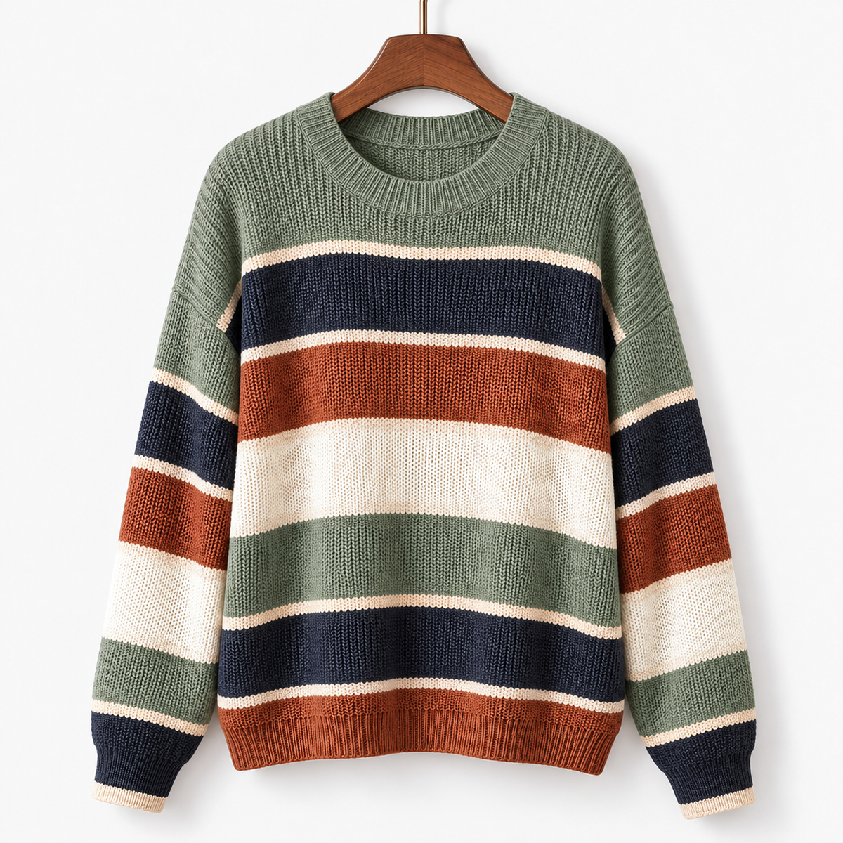 Adelise Relaxed Fit Striped Crewneck Sweater | Emory & Blanc