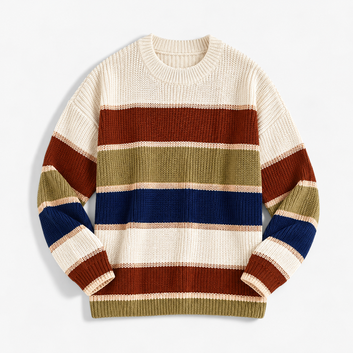 Adelise Relaxed Fit Striped Crewneck Sweater | Emory & Blanc