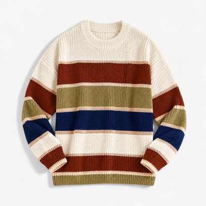 Adelise Relaxed Fit Striped Crewneck Sweater | Emory & Blanc