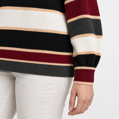 Adelise Relaxed Fit Striped Crewneck Sweater | Emory & Blanc
