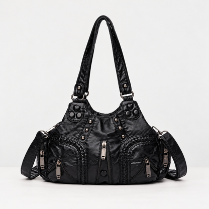 Aimee Soft Two-Way Crossbody Bag — Black | Emory & Blanc