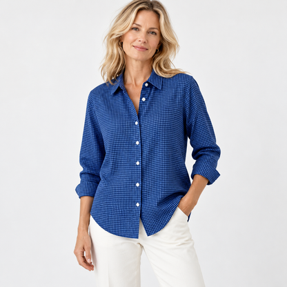 Ainsley Relaxed Fit Button-Down Shirt — Blue | Emory & Blanc