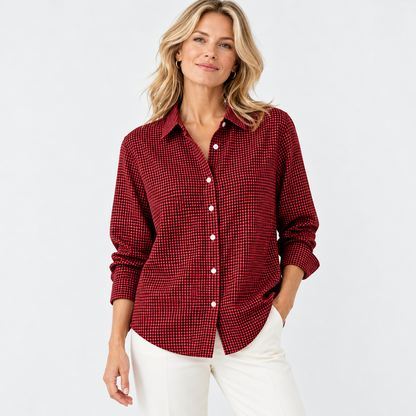 Ainsley Relaxed Fit Button-Down Shirt — Burgundy | Emory & Blanc