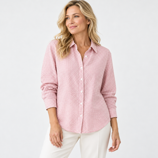 Ainsley Relaxed Fit Button-Down Shirt — Pink | Emory & Blanc