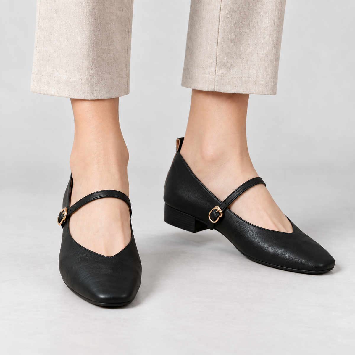 Amalia Women's Cushioned Microfiber Shoes, Soft Upper — Black | Emory & Blanc