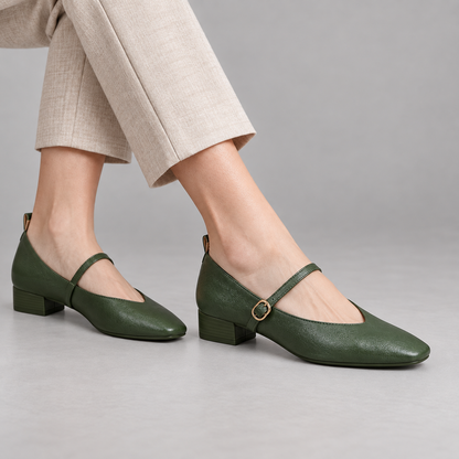 Amalia Women's Cushioned Microfiber Shoes, Soft Upper — Green | Emory & Blanc