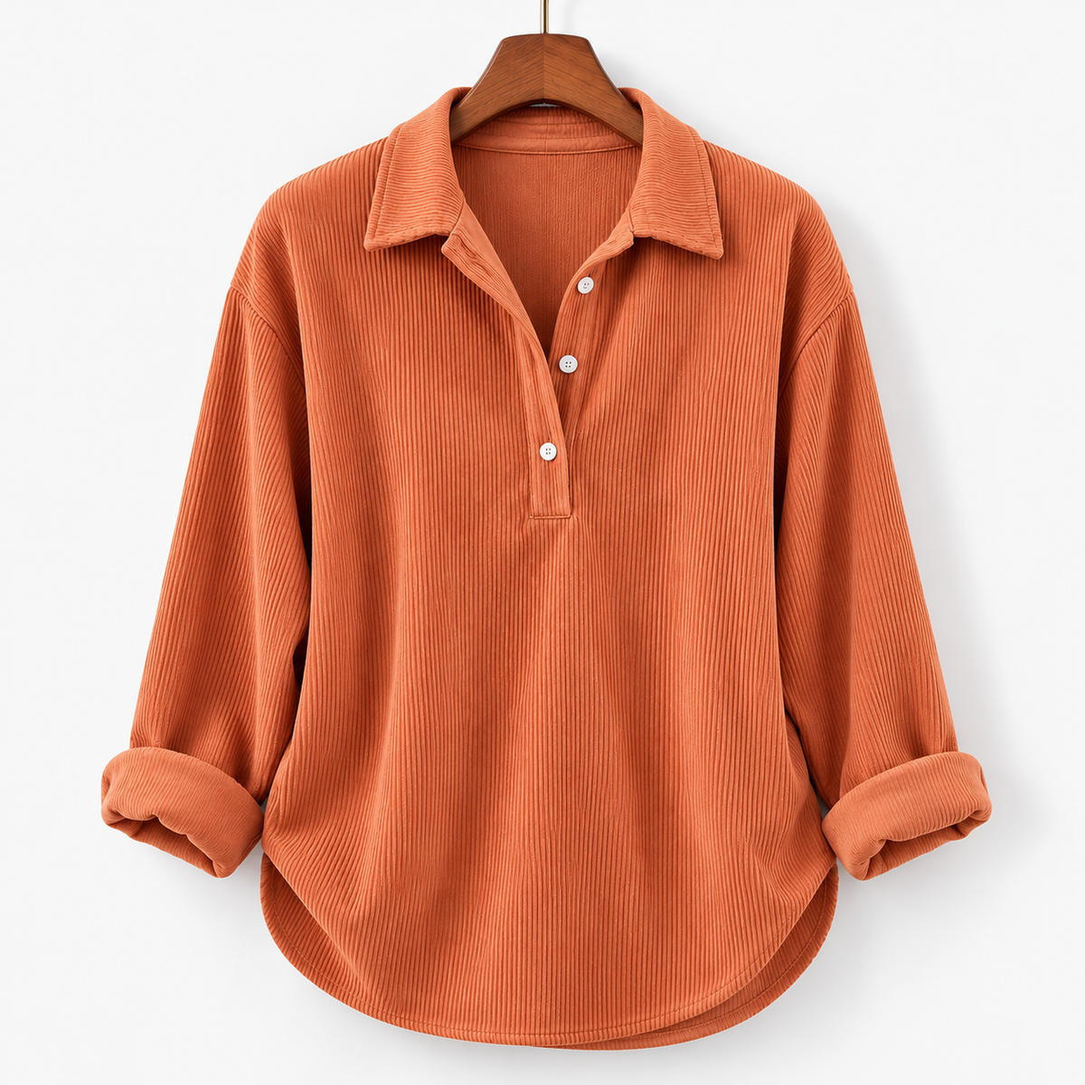 Amandine Soft Corduroy Polo Shirt | Emory & Blanc