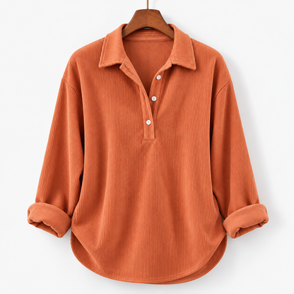 Amandine Soft Corduroy Polo Shirt | Emory & Blanc