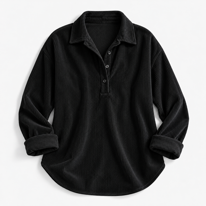 Amandine Soft Corduroy Polo Shirt | Emory & Blanc