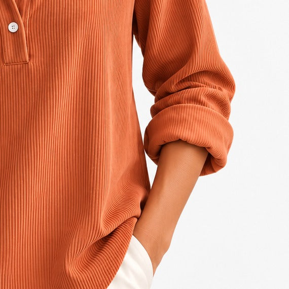 Amandine Soft Corduroy Polo Shirt | Emory & Blanc