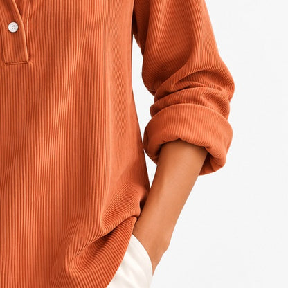 Amandine Soft Corduroy Polo Shirt | Emory & Blanc