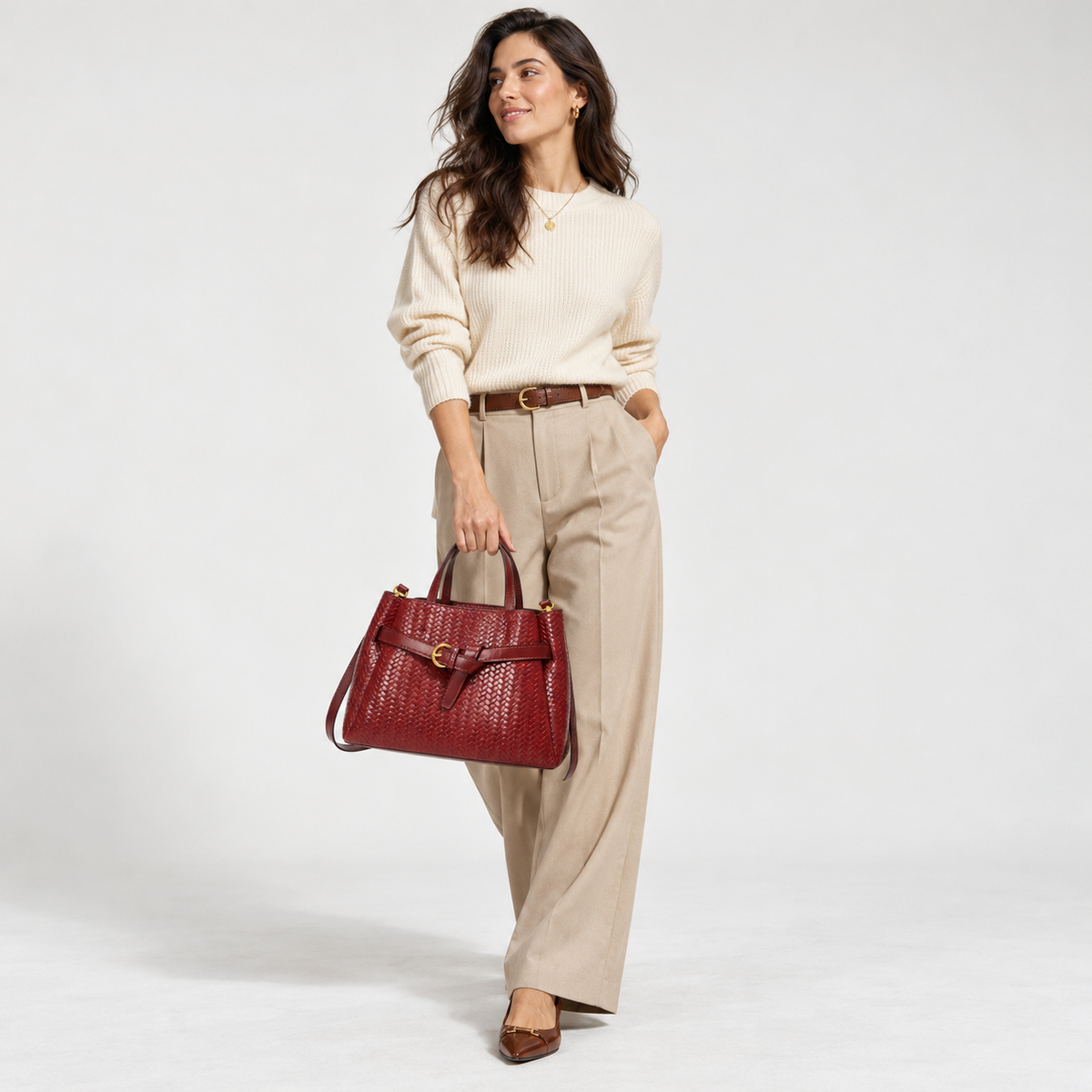 Anaelle Everyday Woven Top-Handle Bag | Emory & Blanc