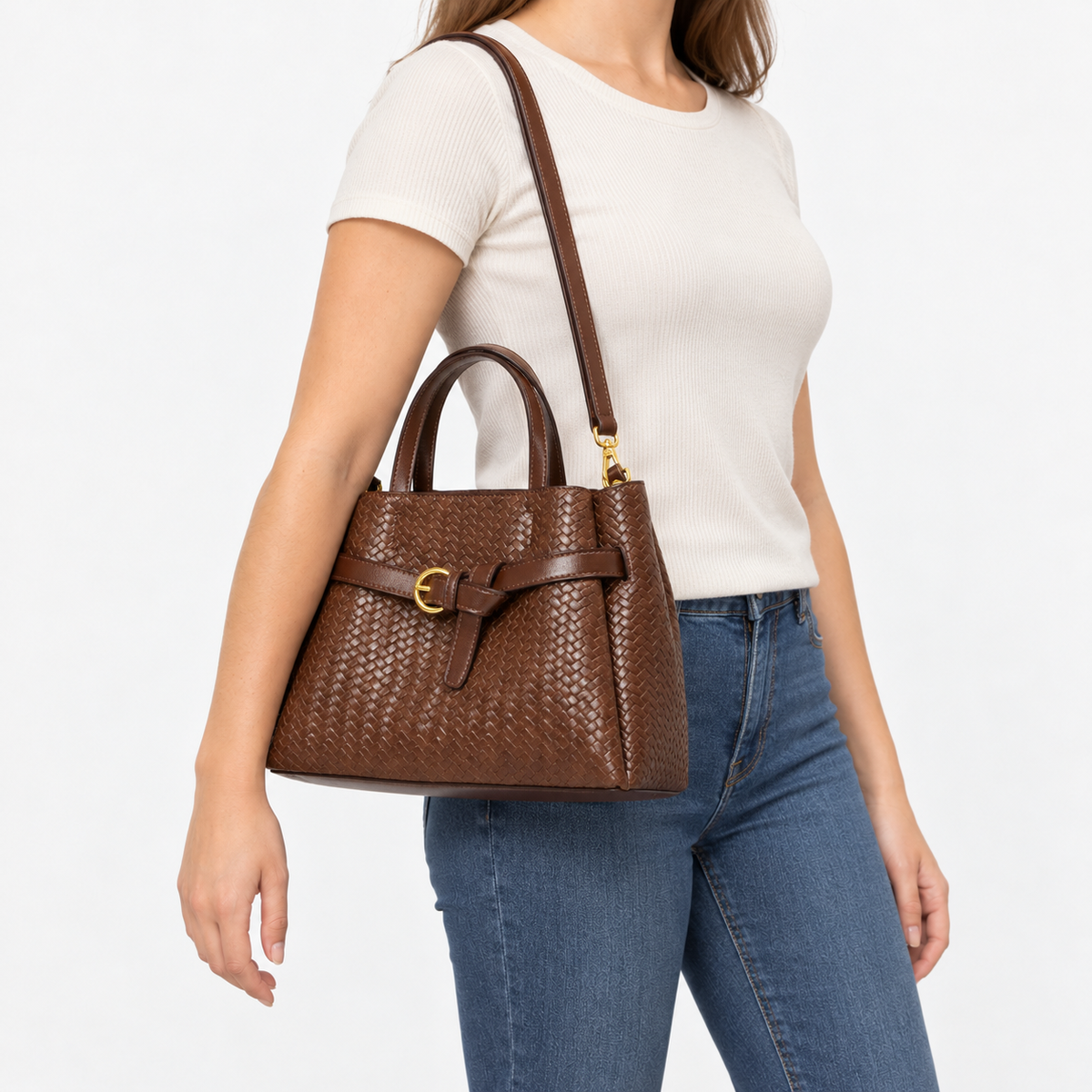 Anaelle Everyday Woven Top-Handle Bag | Emory & Blanc