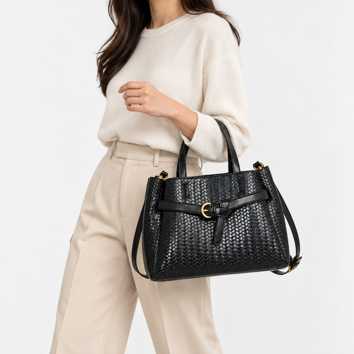 Anaelle Everyday Woven Top-Handle Bag | Emory & Blanc