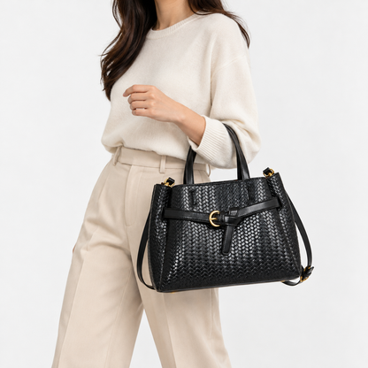 Anaelle Everyday Woven Top-Handle Bag | Emory & Blanc