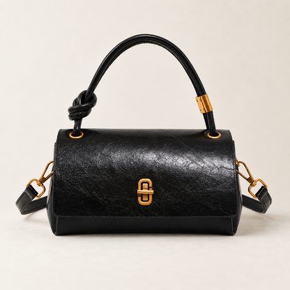 Annabel Comfort Knotted-Handle Bag — Black | Emory & Blanc