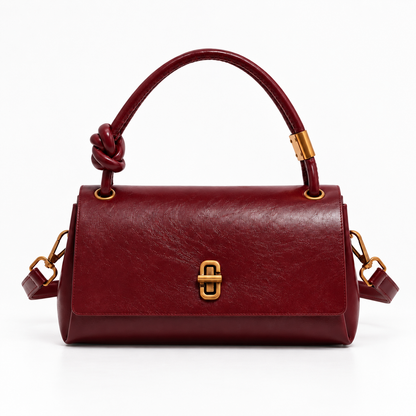 Annabel Comfort Knotted-Handle Bag — Burgundy | Emory & Blanc