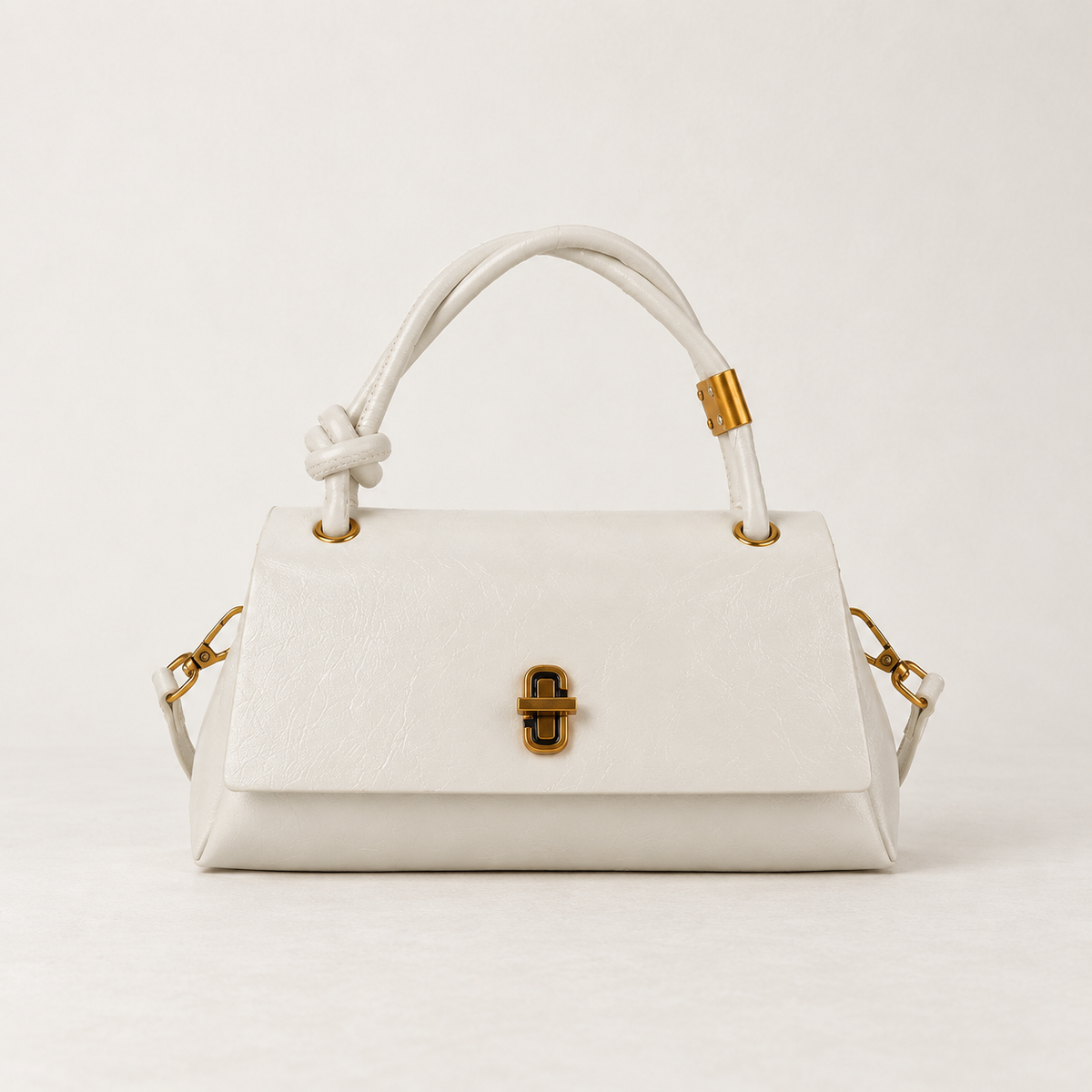 Annabel Comfort Knotted-Handle Bag — Off White | Emory & Blanc