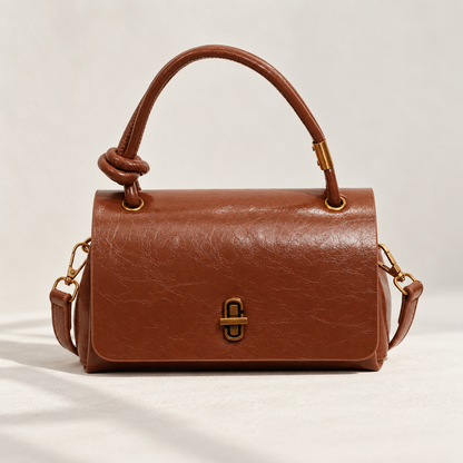 Annabel Comfort Knotted-Handle Bag — Yellow / Brown | Emory & Blanc