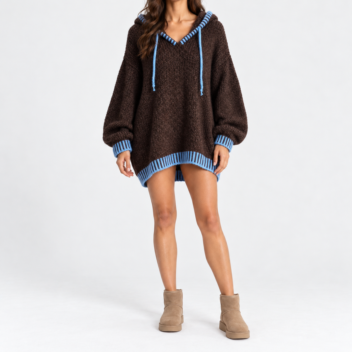 Anneline Cozy Hooded Sweater Dress | Emory & Blanc