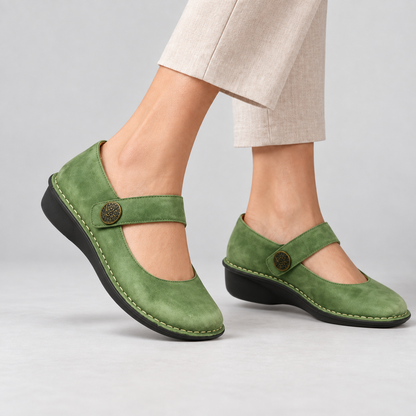 Annora Women's Button-Strap Mary Jane Flats | Emory & Blanc