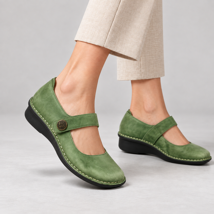 Annora Women's Button-Strap Mary Jane Flats | Emory & Blanc