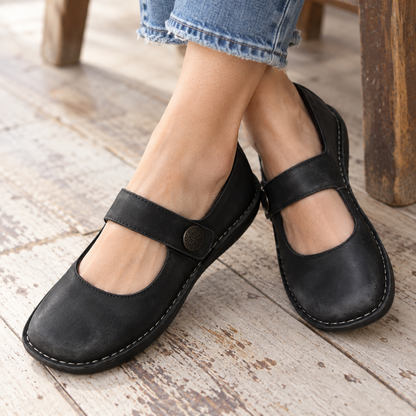 Annora Women's Button-Strap Mary Jane Flats | Emory & Blanc