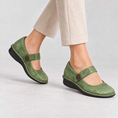 Annora Women's Button-Strap Mary Jane Flats | Emory & Blanc