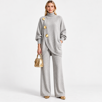 Anouk Lightweight Sweater and Pants Set — Light Grey | Emory & Blanc