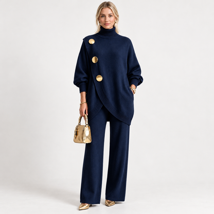 Anouk Lightweight Sweater and Pants Set — Navy | Emory & Blanc
