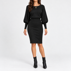 Apolline Relaxed Knit Top And Skirt Set