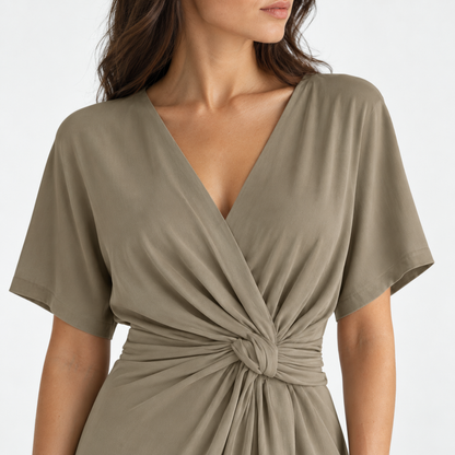 Arielle Soft Draped Midi Dress | Emory & Blanc